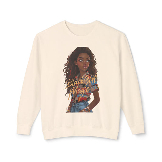 Black Girl Magic Sweatshirt | Unisex Lightweight Crewneck for Celebrating Culture