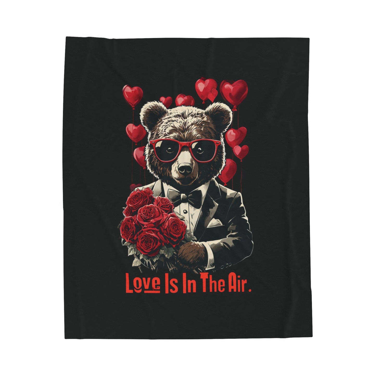 Always & Forever Plush Blanket - Cute Bear with Roses Design