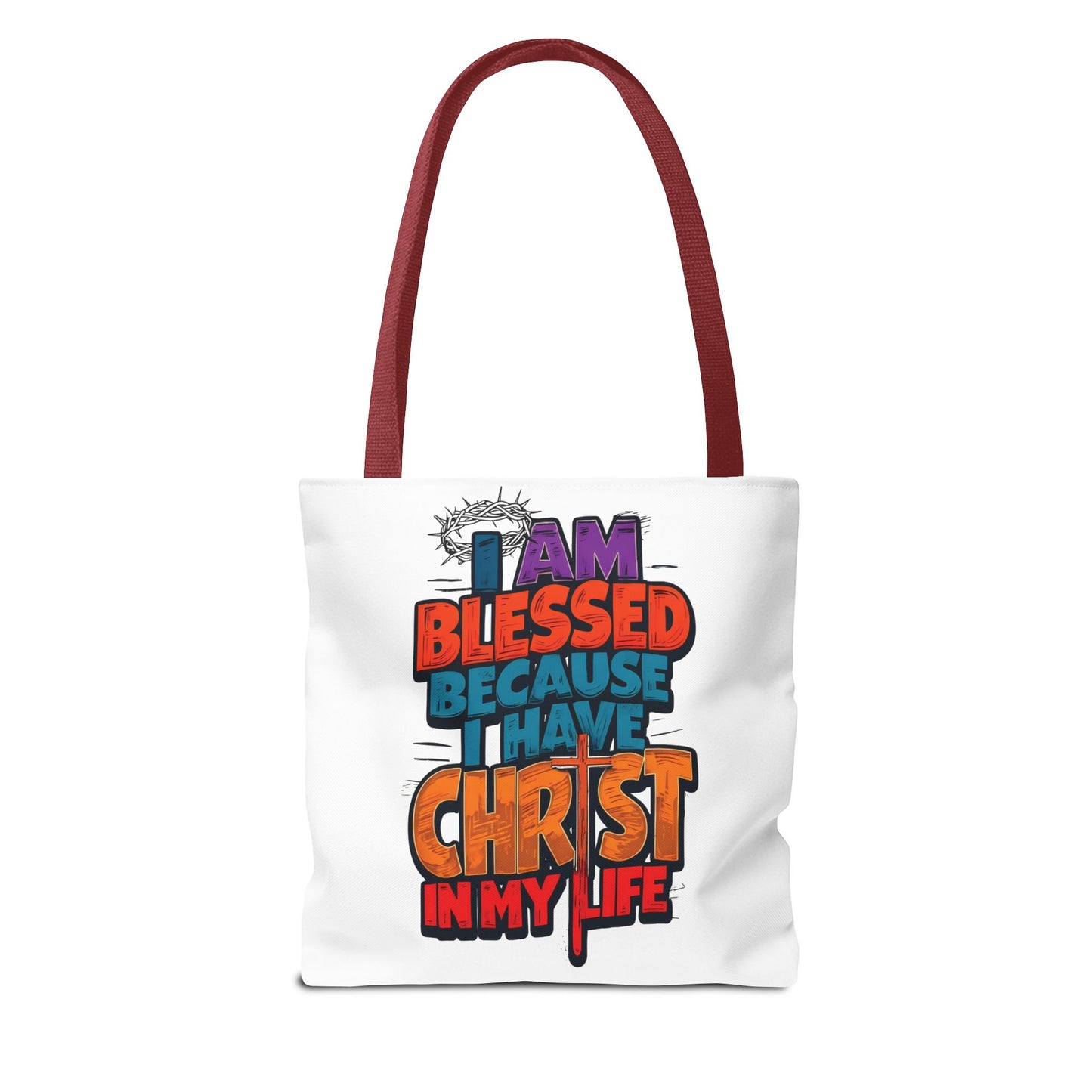 Inspirational Christian Tote Bag - I Am Blessed Because I Have Christ In My Life, Faith Bag, Church Tote, Gift for Believers, Religious