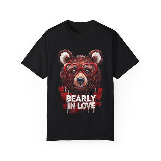 Bearly in Love Unisex Garment-Dyed T-Shirt | Cute Valentine's Day Tee