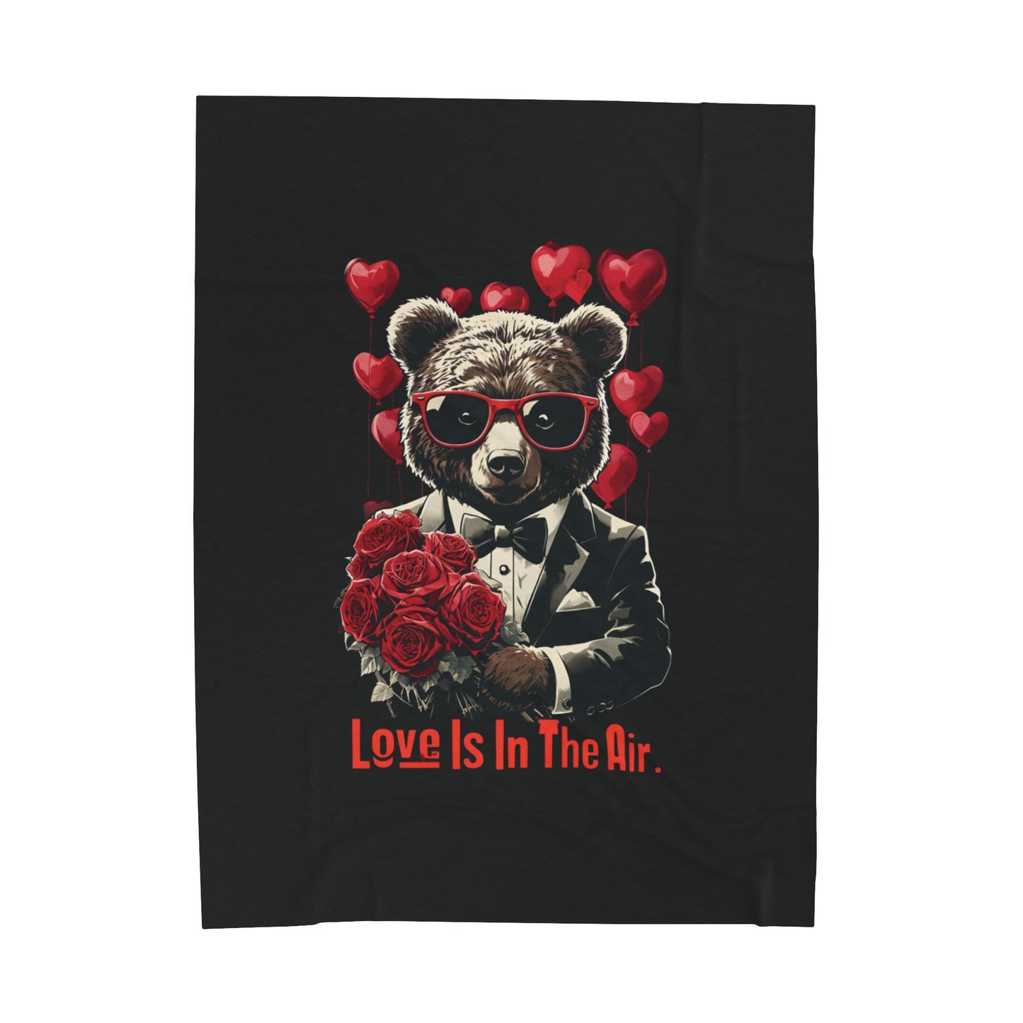 Always & Forever Plush Blanket - Cute Bear with Roses Design