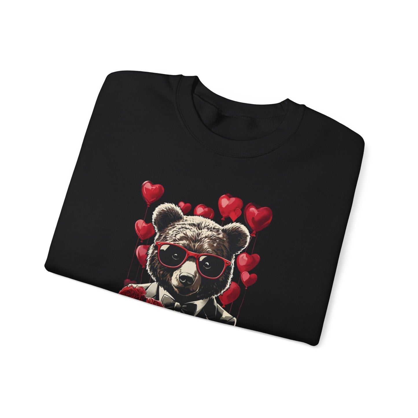 Cute Bear Graphic Crewneck Sweatshirt - "Love Is In The Air" | Perfect for Valentine's Day